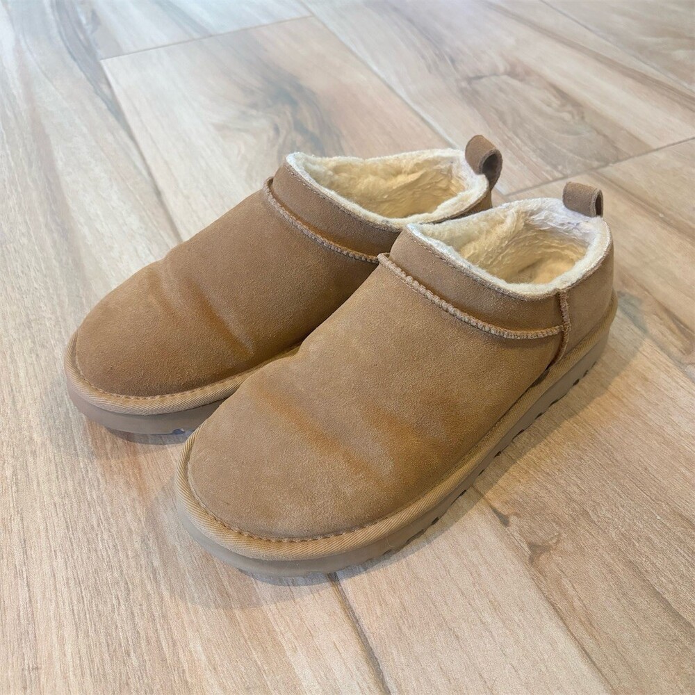 UGG Classic Micro Boot Womens Size 6 Chestnut Slip-On Ankle Boots